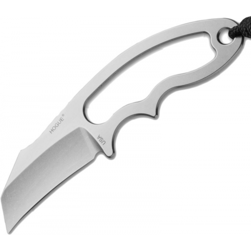 Нож с фиксированным клинком Hogue EX-F03 Neck Knife, сталь клинка и рукояти 154CM Stone-Tumbled Hawkbill, 5.7 см
