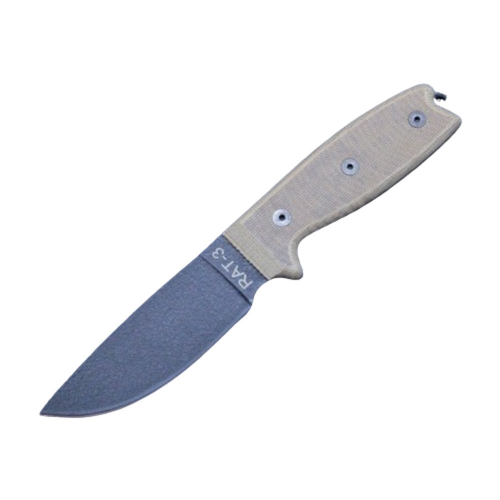 Нож с фиксированным клинком Ontario RAT-3, сталь 1095 Carbon Steel, рукоять микарта, tan/black