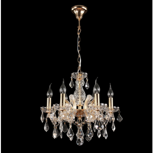 Подвесная люстра Crystal Lux INES SP6 GOLD/TRANSPARENT