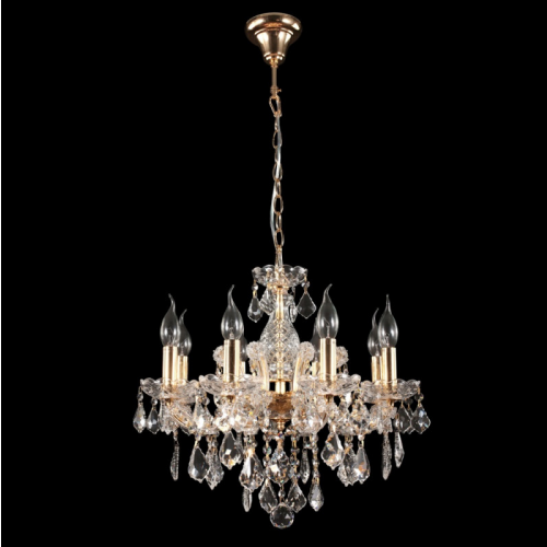Подвесная люстра Crystal Lux INES SP8 GOLD/TRANSPARENT