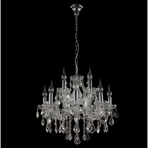 Подвесная люстра Crystal Lux INES SP8+4 CHROME/TRANSPARENT