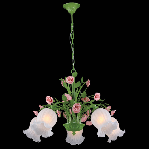 Подвесная люстра Natali Kovaltseva ROSE 11470/5C GREEN