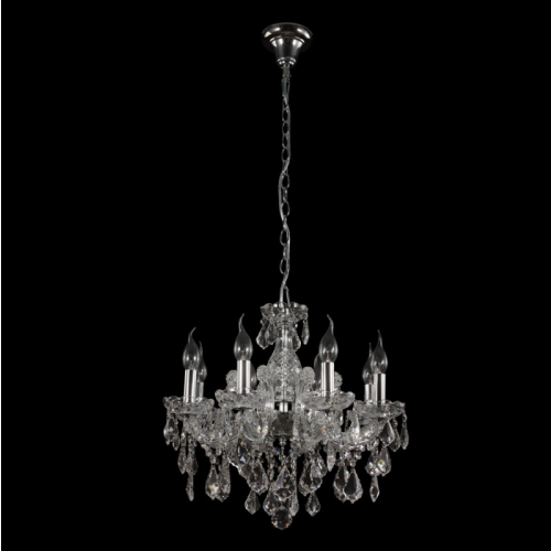 Подвесная люстра Crystal Lux INES SP8 CHROME/TRANSPARENT