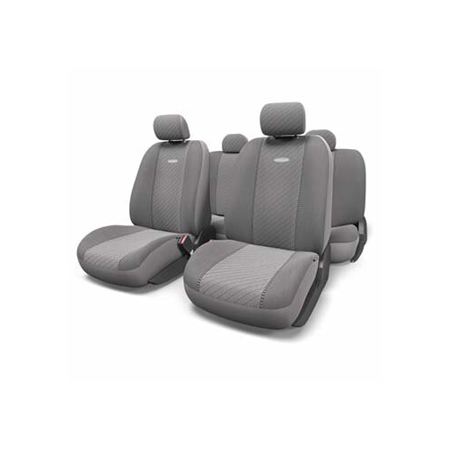 Чехлы AUTOPROFI GOBELEN для передних и задних сидений, жаккард, серый цвет, линейный узор, 11 предметов