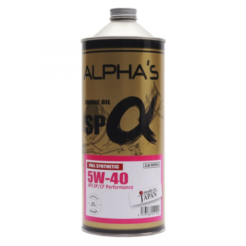 Масло моторное ALPHA'S 5w40 синтетическое, SN, для бензинового двигателя, 1л, арт. 709541