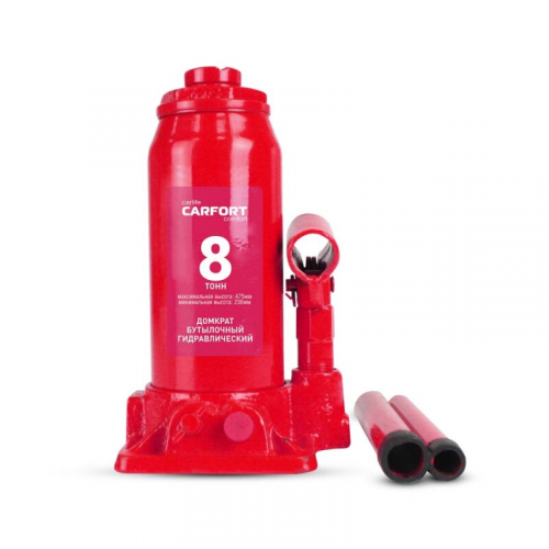 Домкрат гидравлический бутылочный Carfort, 8000кг, подъем 236-475мм, сумка