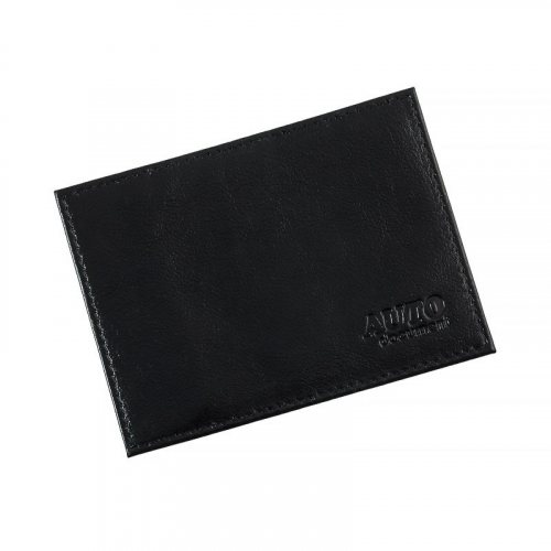 Бумажник водительский Premier с карманом (2 кармана), из черной натуральной кожи (ладья)