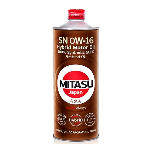 Масло моторное Mitasu Gold 0w16 синтетическое, SN, для бензинового двигателя, 1л, арт. MJ-106/1