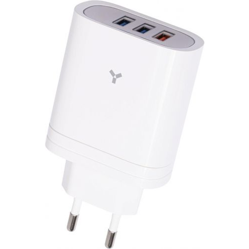 Зарядное устройство сетевое AccesStyle Topaz 30W3A White 30 Вт, быстрая зарядка, Type-C, 3*USB-A