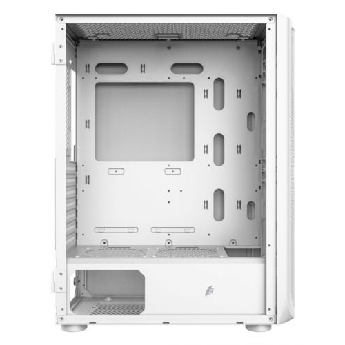 Корпус ATX 1STPLAYER FIREBASE X4 X4-WH-4F1-W белый, без БП, ,боковая панель закаленное стекло, USB 3