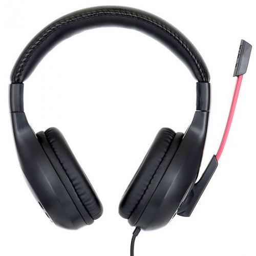 Гарнитура Gembird MHS-G30 игровая, черный/красный, регулятор громкости, откл. микрофона, кабель 2.5м