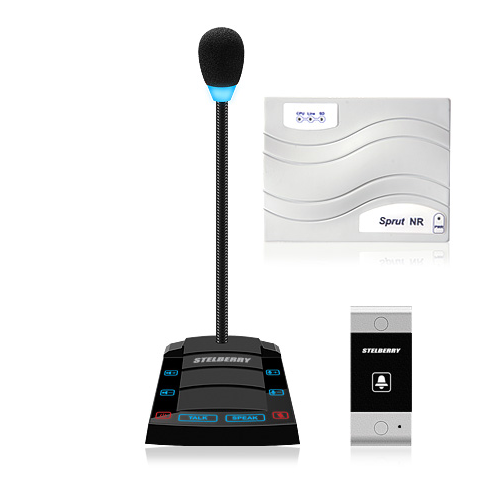 Переговорное устройство Stelberry SX-520 / 2 "клиент-кассир" (S-520 - 2шт) с функцией громкого опове