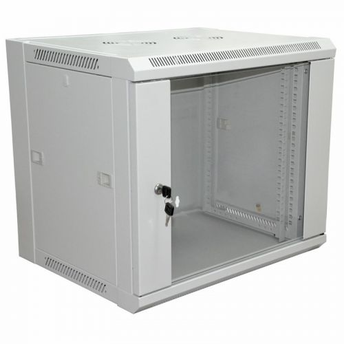 Шкаф настенный 19", 18U Rexant 04-2224 600×600×964 мм (ШxГxВ) - передняя дверь стекло, боковые стенк