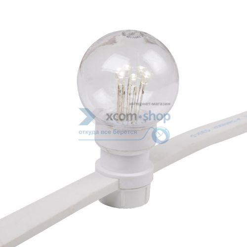 Гирлянда NEON-NIGHT 331-306 LED Galaxy Bulb String 10м, белый каучук, 30 ламп*6 LED ТЕПЛО-БЕЛЫЕ, вла