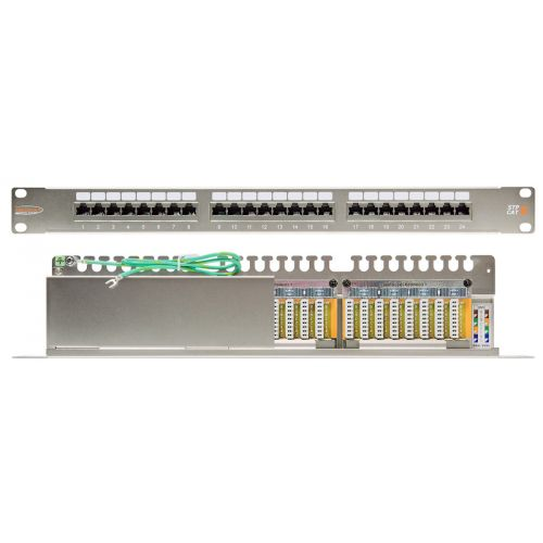 Патч-панель NIKOMAX NMC-RP24SE2-1U-MT 19", 1U, Cat 6, 24 порта RJ45 (8p8c), экранированная, Dual IDC