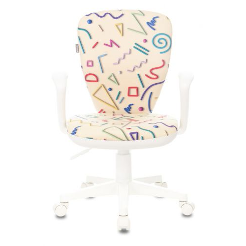 Кресло Бюрократ KD-W10AXSN детское, крестовина пластик белый, ткань, цвет: песочный