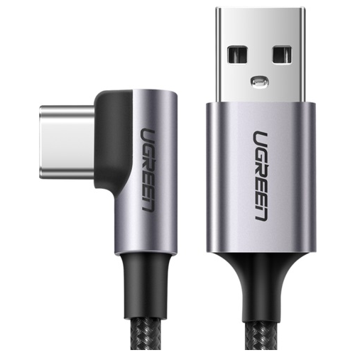 Кабель UGREEN US284 70255 USB-A/USB-C, угловой, 3м, black