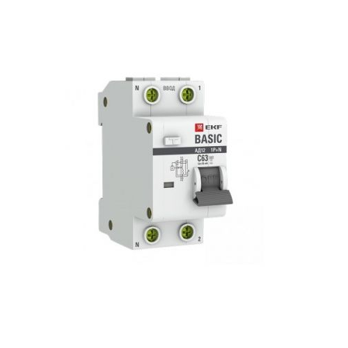 Автоматический выключатель дифф. тока (АВДТ) EKF DA12-20-30-bas 1п+N С 20А 30мА тип АС эл. 4.5кА АД-