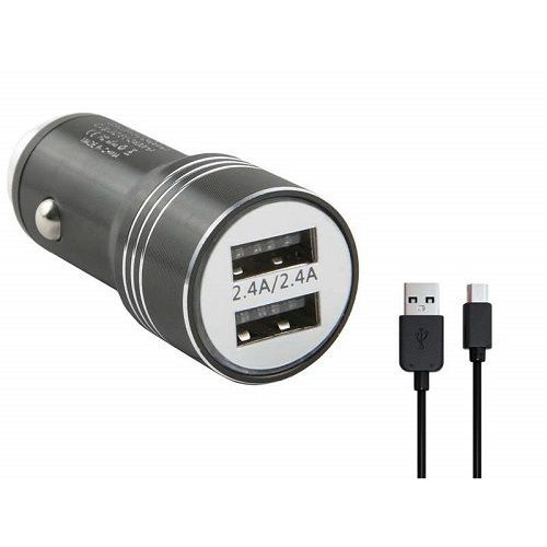 Зарядное устройство автомобильное Red Line AC-5A УТ000028596 Tech 2 USB, 2.4А черное + кабель USB -