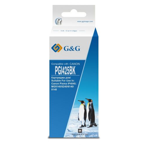 Картридж G&G GG-PGI425BK струйный черный (16мл) для Canon Pixma iP4840/MG5140/5240/6140/8140/MX884