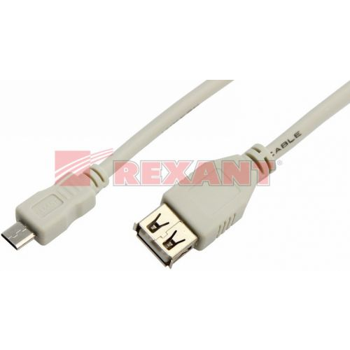 Кабель Rexant 18-1161 micro USB (male) - USB-A (female) 0.2M
