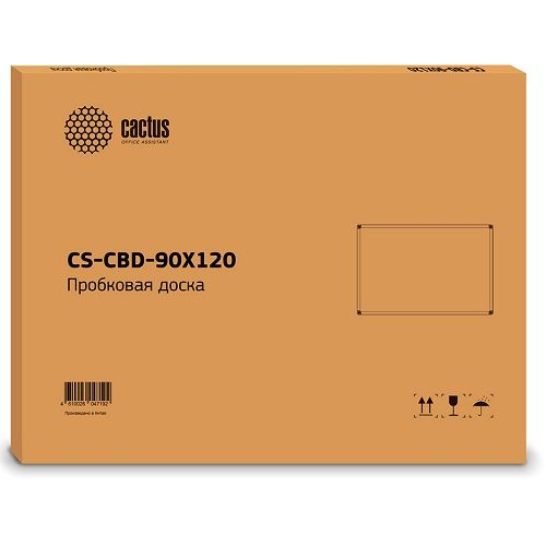 Демонстрационная доска Cactus CS-CBD-90X120 пробковая, 90x120см, алюминиевая рама, коричневый
