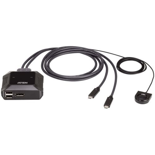 Коммутатор Aten US3312-AT 2-портовый USB-C 4K DisplayPort KVM-переключатель с пультом удаленного пер