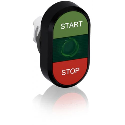 Кнопка ABB 1SFA611133R1102 двойная с текстом START/STOP (зеленая/красная) зеленая линза MPD4-11G