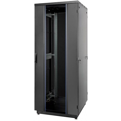 Шкаф напольный 19", 33U Eurolan 60F-33-88-31BL Racknet S3000 800 × 800, передняя дверь стеклянная