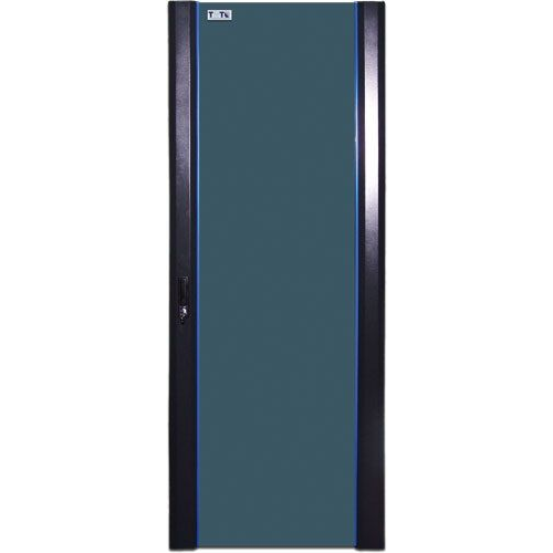 Дверь TWT TWT-CBB-DR42-6x-S-GP 42U, 600 мм, черный, 2 шт., передняя - стекло, задняя - распашная пер