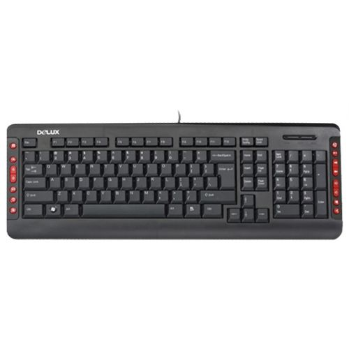 Клавиатура Delux K5015 черная, PS/2,ММ 6938820451051P