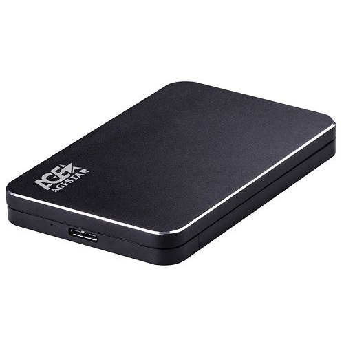 Внешний корпус AgeStar 3UB2A18 (BLACK) для HDD/SSD SATA 6Gb/s 2.5", USB 3.0, алюминий/пластик, черны