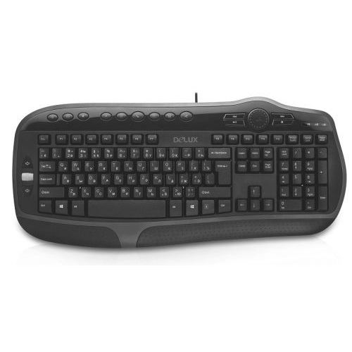 Клавиатура Delux K9050U черная, ММ, 104+15 клавиши, USB (6938820411031)