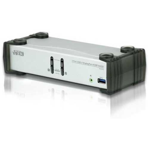 Переключатель KVM Aten CS1912-AT-G электрон., KVM+Audio+USB 3.0, 1 user USB+DP => 2 cpu USB+DP, со ш