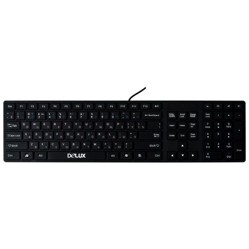 Клавиатура Delux K1000 черная, Ultra-Slim, USB 6938820410454