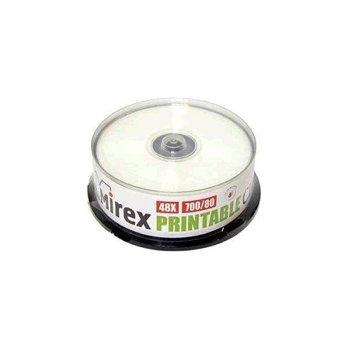 Диск CD-R Mirex UL120038A8M 700MB 48x Printable, Cake Box 25шт