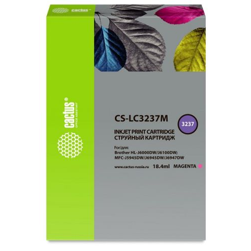 Картридж Cactus CS-LC3237M струйный пурпурный (18.4мл) для Brother HL-J6000DW/J6100DW