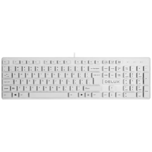 Клавиатура Delux KA150U белая, slim, USB 6938820412533