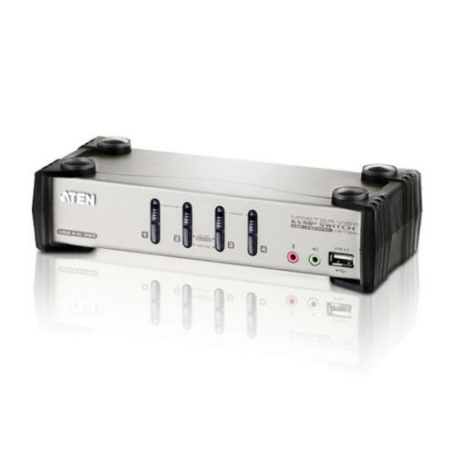 Переключатель KVM Aten CS1734B-A7-G KVM+Audio+USB 2.0, 1 user USB+VGA => 4 cpu PS2/USB+VGA, со шнура