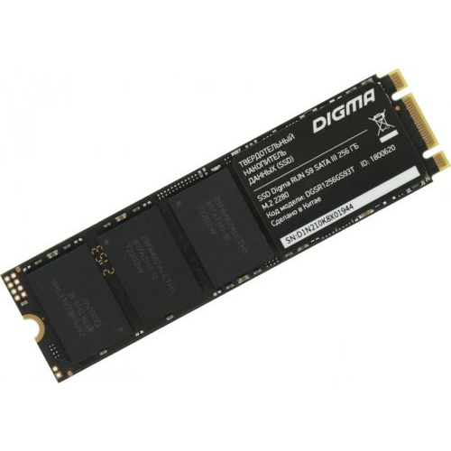 Накопитель SSD M.2 2280 Digma DGSR1256GS93T Run S9 256GB SATA 6Gb/s 3D TLC 510/450MB/s MTBF 1.5M TBW