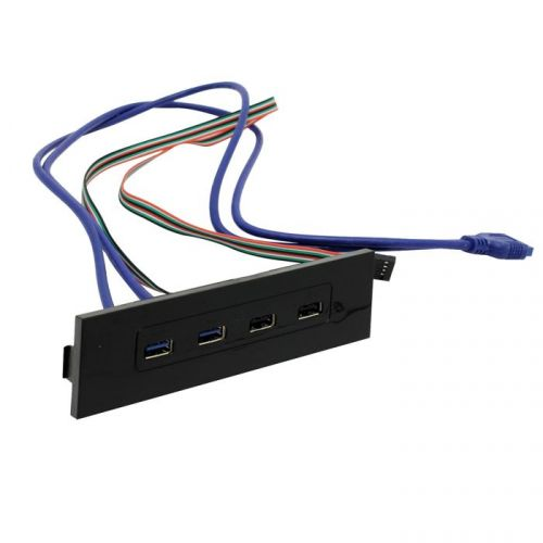 Планка Exegate U5H-614 EX269460RUS USB на переднюю панель, 5.25", 2*USB+2*USB3.0, черная, подсоедине