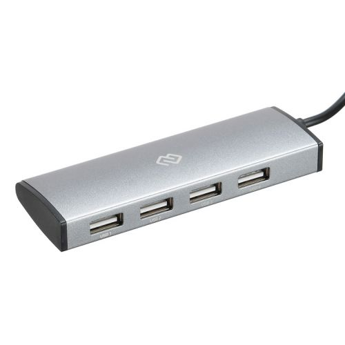 Разветвитель USB 3.1 Digma HUB-4U2.0-UC-DS 4*USB 2.0, серебристый