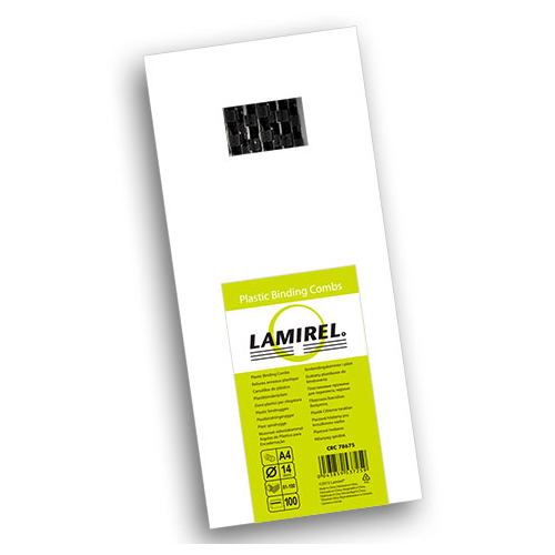 Пружина Fellowes LA-78675 пластиковая Lamirel, 14 мм, черный, 100шт