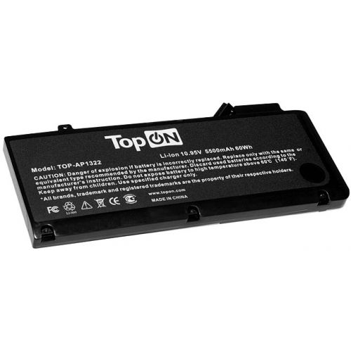 Аккумулятор для ноутбука Apple MacBook TopOn TOP-AP1322 к серии Pro 13.3" 10.95V 5500mAh 60Wh, усиле