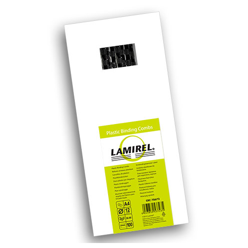 Пружина Fellowes LA-78673 пластиковая Lamirel, 12 мм, черный, 100шт