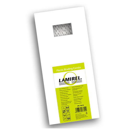 Пружина Fellowes LA-78674 пластиковая Lamirel, 14 мм, белый, 100шт