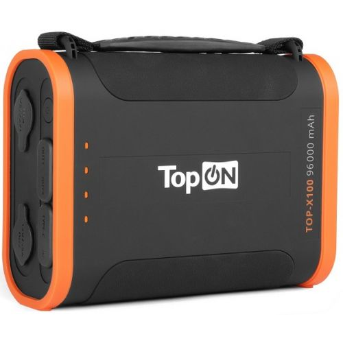 Аккумулятор внешний TopOn TOP-X100 черный, 96000mAh USB-C PD3.0 60W, USB1 QC3.0, USB2 12W, 2 автороз
