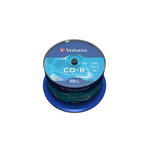 Диск CD-R Verbatim 43351 700МБ, 80 мин., 52x, 50 шт., Cake Box, DL