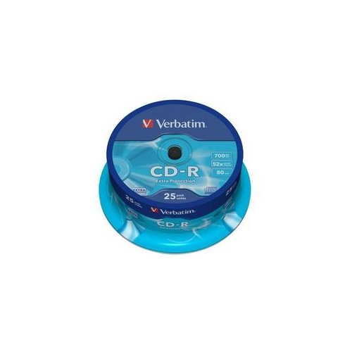 Диск CD-R Verbatim 43432 700МБ, 80 мин., 52x, 25 шт, Cake Box, DL