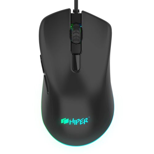 Мышь HIPER Cobra GMUS-4000 чёрная, USB, 6 кнопок, 6400 dpi, Sunplus A6651B, RGB подсветка
